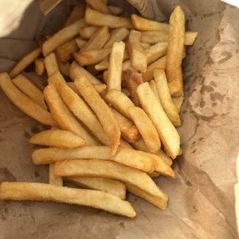 Burger stand meal with fries
